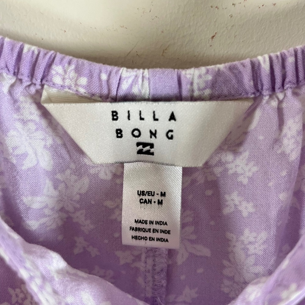 Billabong Dainty Floral Midi Dress Purple Size Medium Beach Bohemian Vacation - Picture 7 of 7